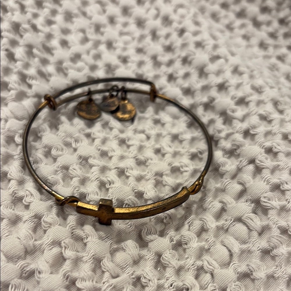 Alex and Ani Gold Minimalist Cross Bracelet